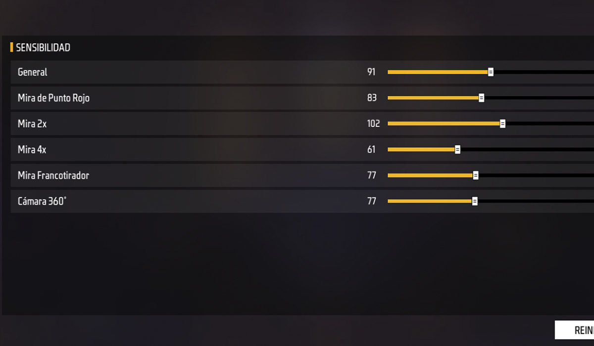 sensibilidad en Free Fire: Mira 4x