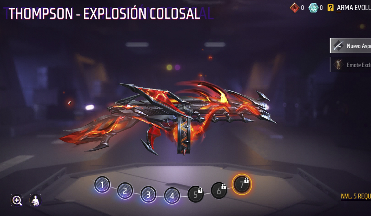 Skins evolutivas de Free Fire: THOMPSON