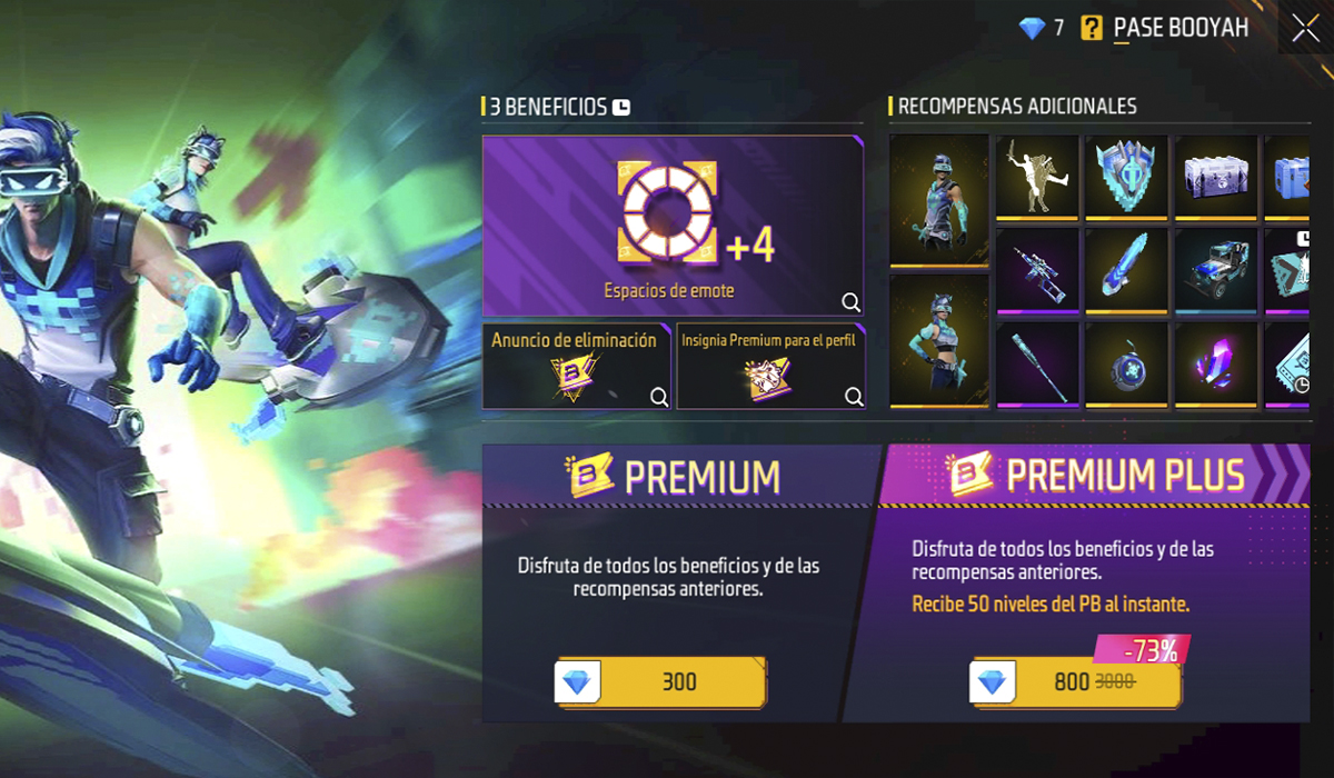 Versiones premium de los pases Boyaah de Free Fire